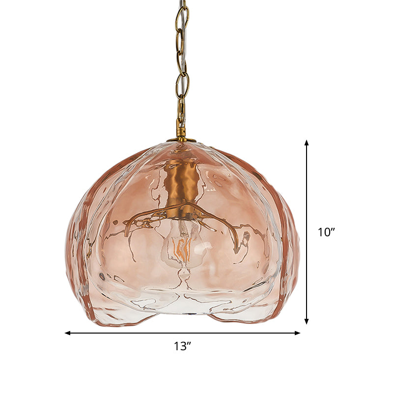 Contemporary Dome Hanging Lamp Pink Clear Glass 1 Bulb Pendant Ceiling Light for Dining Room Clearhalo 'Ceiling Lights' 'Glass shade' 'Glass' 'Modern Pendants' 'Modern' 'Pendant Lights' 'Pendants' Lighting' 290928