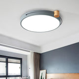 LED Living Room Ceiling Flush Mount Grey/White/Green Flush Mount Lighting Fixture with Circle Metal Shade in Warm/White Light, 12"/16"/19.5" W Clearhalo 'Ceiling Lights' 'Close To Ceiling Lights' 'Close to ceiling' 'Flush mount' Lighting' 290963