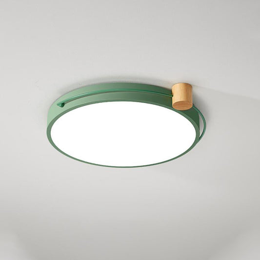 LED Living Room Ceiling Flush Mount Grey/White/Green Flush Mount Lighting Fixture with Circle Metal Shade in Warm/White Light, 12"/16"/19.5" W Clearhalo 'Ceiling Lights' 'Close To Ceiling Lights' 'Close to ceiling' 'Flush mount' Lighting' 290971