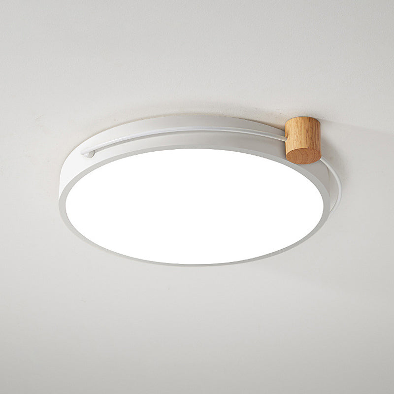 LED Living Room Ceiling Flush Mount Grey/White/Green Flush Mount Lighting Fixture with Circle Metal Shade in Warm/White Light, 12"/16"/19.5" W Clearhalo 'Ceiling Lights' 'Close To Ceiling Lights' 'Close to ceiling' 'Flush mount' Lighting' 290981