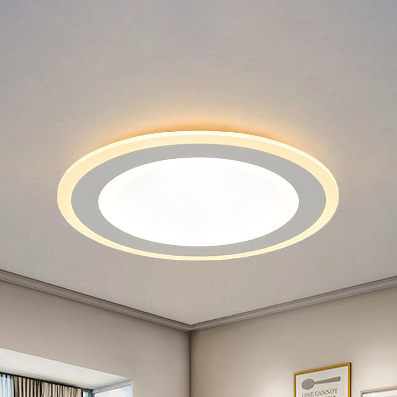 16"/20.5" Dia Minimalist Round Flush Mount Light Super Thin White Acrylic LED Ceiling Mount Lighting in Warm/White Light White Clearhalo 'Ceiling Lights' 'Close To Ceiling Lights' 'Close to ceiling' 'Flush mount' Lighting' 291085