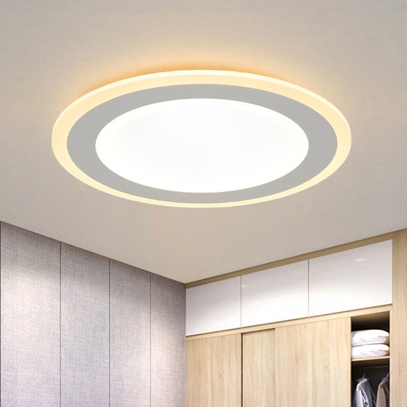 16"/20.5" Dia Minimalist Round Flush Mount Light Super Thin White Acrylic LED Ceiling Mount Lighting in Warm/White Light Clearhalo 'Ceiling Lights' 'Close To Ceiling Lights' 'Close to ceiling' 'Flush mount' Lighting' 291086