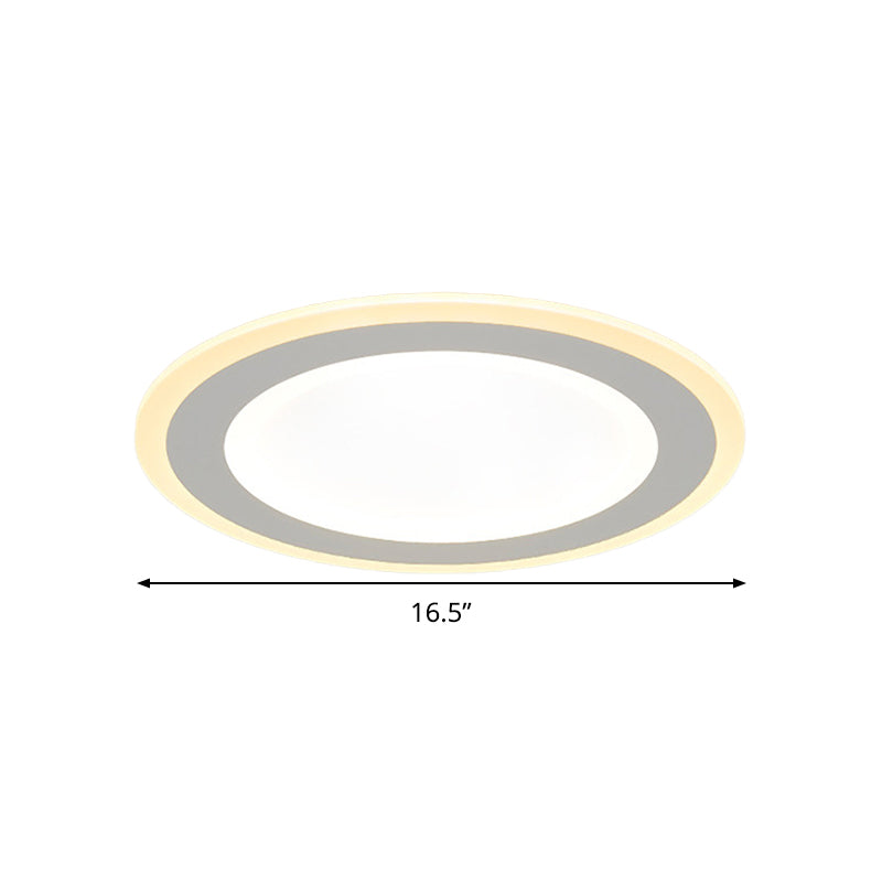 16"/20.5" Dia Minimalist Round Flush Mount Light Super Thin White Acrylic LED Ceiling Mount Lighting in Warm/White Light Clearhalo 'Ceiling Lights' 'Close To Ceiling Lights' 'Close to ceiling' 'Flush mount' Lighting' 291090