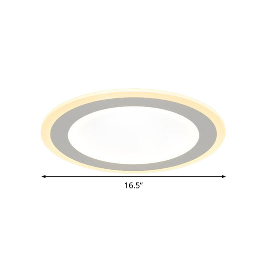 16"/20.5" Dia Minimalist Round Flush Mount Light Super Thin White Acrylic LED Ceiling Mount Lighting in Warm/White Light Clearhalo 'Ceiling Lights' 'Close To Ceiling Lights' 'Close to ceiling' 'Flush mount' Lighting' 291090