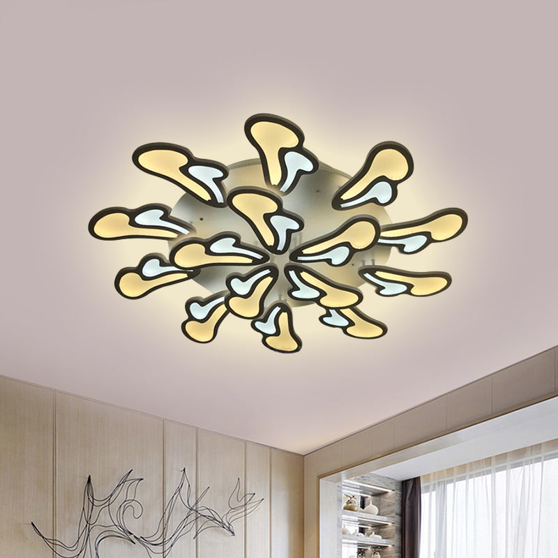 White Flower Ceiling Light Modernism LED Acrylic Semi Flush Mount in Warm/White/Natural Light White Clearhalo 'Ceiling Lights' 'Close To Ceiling Lights' 'Close to ceiling' 'Semi-flushmount' Lighting' 291147