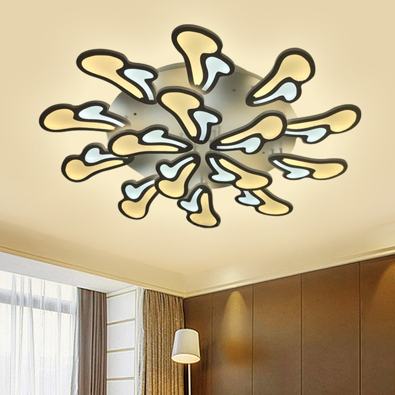 White Flower Ceiling Light Modernism LED Acrylic Semi Flush Mount in Warm/White/Natural Light Clearhalo 'Ceiling Lights' 'Close To Ceiling Lights' 'Close to ceiling' 'Semi-flushmount' Lighting' 291149