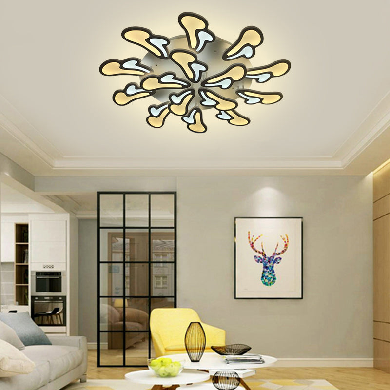 White Flower Ceiling Light Modernism LED Acrylic Semi Flush Mount in Warm/White/Natural Light Clearhalo 'Ceiling Lights' 'Close To Ceiling Lights' 'Close to ceiling' 'Semi-flushmount' Lighting' 291150