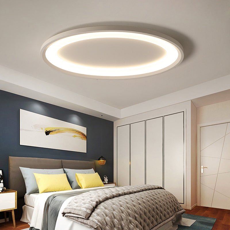 Matte White Oval Ceiling Flush Mount 22"/26" Wide Nordic Slim Acrylic Indoor Lamp in Warm/White Light/Remote Control Stepless Dimming White Warm Clearhalo 'Ceiling Lights' 'Close To Ceiling Lights' 'Close to ceiling' 'Flush mount' Lighting' 291155