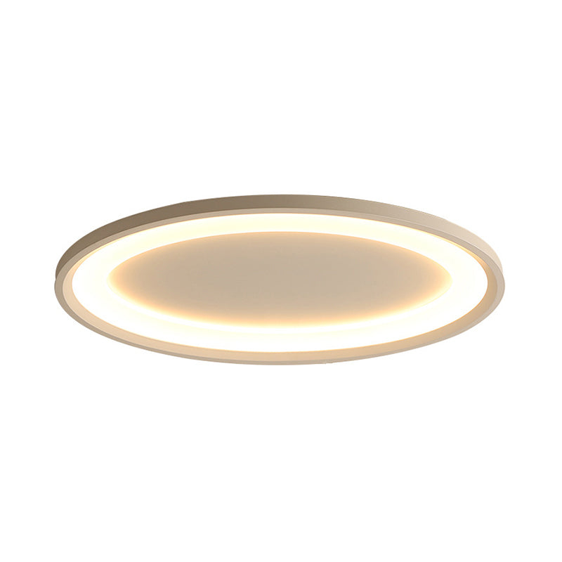 Matte White Oval Ceiling Flush Mount 22"/26" Wide Nordic Slim Acrylic Indoor Lamp in Warm/White Light/Remote Control Stepless Dimming Clearhalo 'Ceiling Lights' 'Close To Ceiling Lights' 'Close to ceiling' 'Flush mount' Lighting' 291157