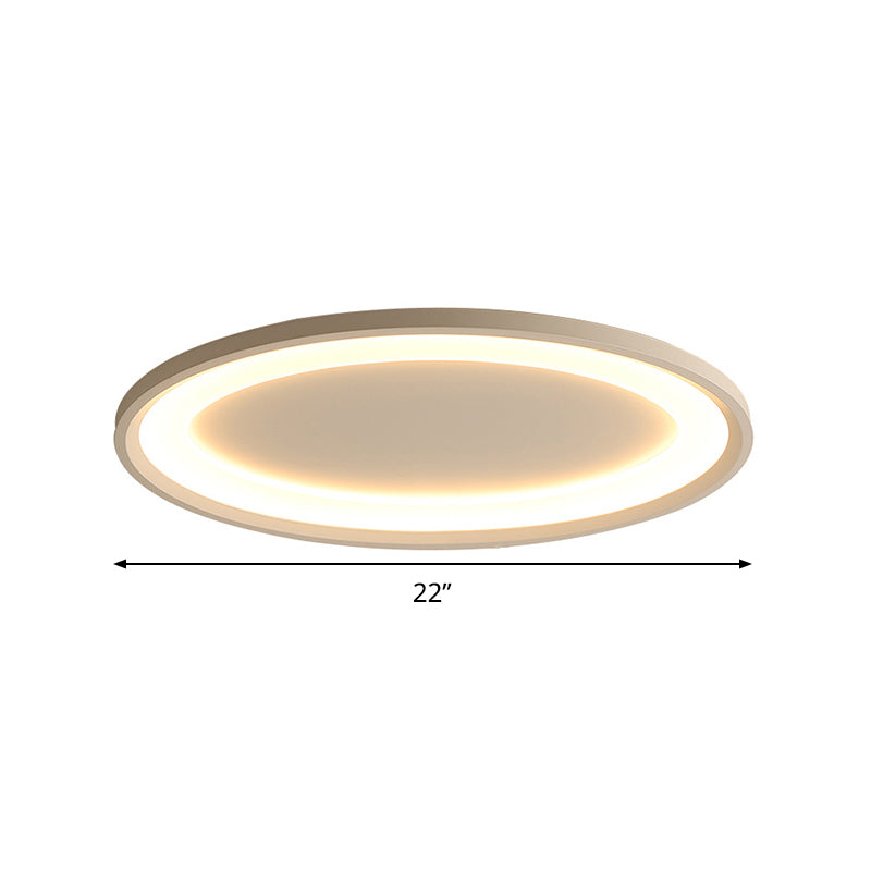 Matte White Oval Ceiling Flush Mount 22"/26" Wide Nordic Slim Acrylic Indoor Lamp in Warm/White Light/Remote Control Stepless Dimming Clearhalo 'Ceiling Lights' 'Close To Ceiling Lights' 'Close to ceiling' 'Flush mount' Lighting' 291158