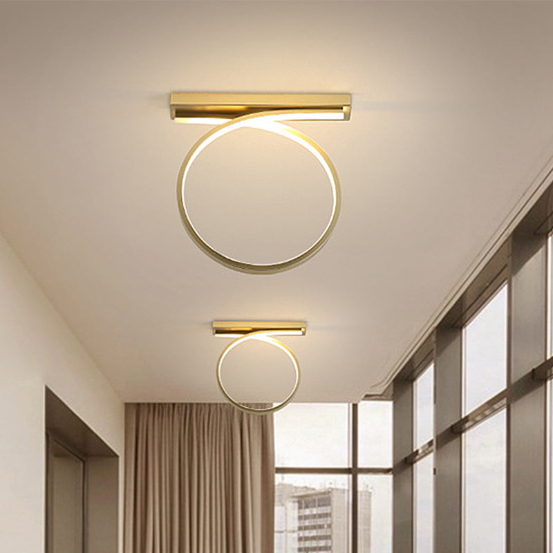 Minimalist Circular Ceiling Mount Light Fixture Acrylic LED Bedroom Flushmount Lighting in Gold, Warm/White Light Gold Clearhalo 'Ceiling Lights' 'Close To Ceiling Lights' 'Close to ceiling' 'Flush mount' Lighting' 291252