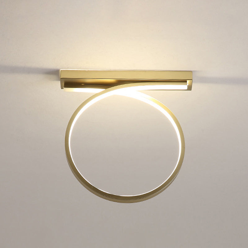 Minimalist Circular Ceiling Mount Light Fixture Acrylic LED Bedroom Flushmount Lighting in Gold, Warm/White Light Clearhalo 'Ceiling Lights' 'Close To Ceiling Lights' 'Close to ceiling' 'Flush mount' Lighting' 291253