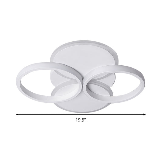 16"/19.5" W Acrylic Ring Ceiling Mount Simple LED Black/White Flush Mount Lighting Fixture in Warm/White Light Clearhalo 'Ceiling Lights' 'Close To Ceiling Lights' 'Close to ceiling' 'Flush mount' Lighting' 291303