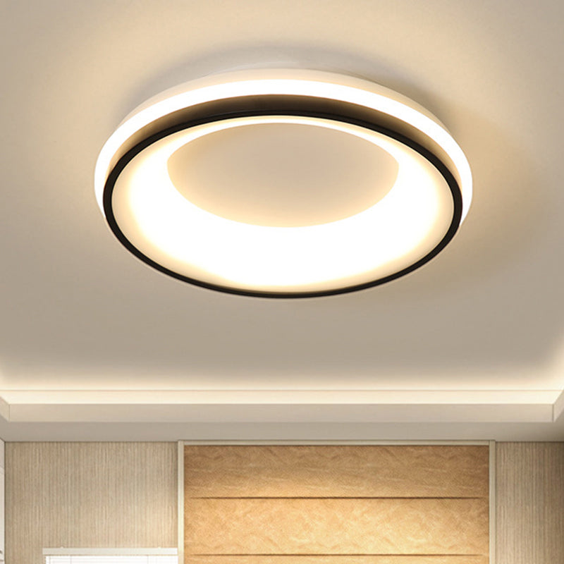 Nordic Drum Flush Mount Light Metallic Black LED Ceiling Light Fixture, Warm/White Light/Remote Control Stepless Dimming Black Warm Clearhalo 'Ceiling Lights' 'Close To Ceiling Lights' 'Close to ceiling' 'Flush mount' Lighting' 291381