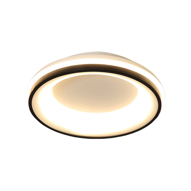 Nordic Drum Flush Mount Light Metallic Black LED Ceiling Light Fixture, Warm/White Light/Remote Control Stepless Dimming Clearhalo 'Ceiling Lights' 'Close To Ceiling Lights' 'Close to ceiling' 'Flush mount' Lighting' 291385