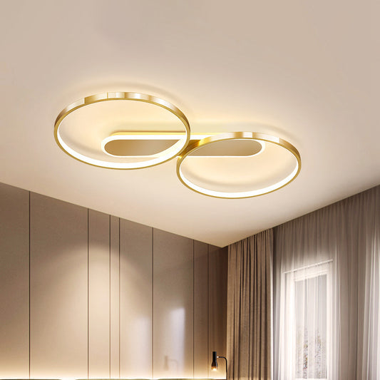 Halo-Like Ring Ceiling Mounted Fixture Modern Acrylic LED Gold Flush Mount Lighting in Warm/White Light, 22.5"/31" Long Gold Clearhalo 'Ceiling Lights' 'Close To Ceiling Lights' 'Close to ceiling' 'Flush mount' Lighting' 291388