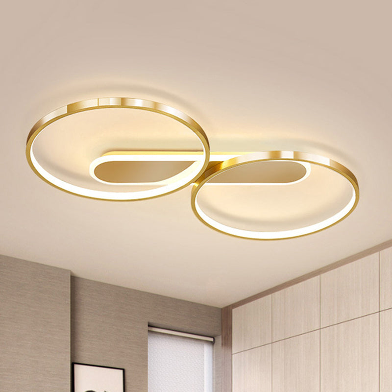 Halo-Like Ring Ceiling Mounted Fixture Modern Acrylic LED Gold Flush Mount Lighting in Warm/White Light, 22.5"/31" Long Clearhalo 'Ceiling Lights' 'Close To Ceiling Lights' 'Close to ceiling' 'Flush mount' Lighting' 291389