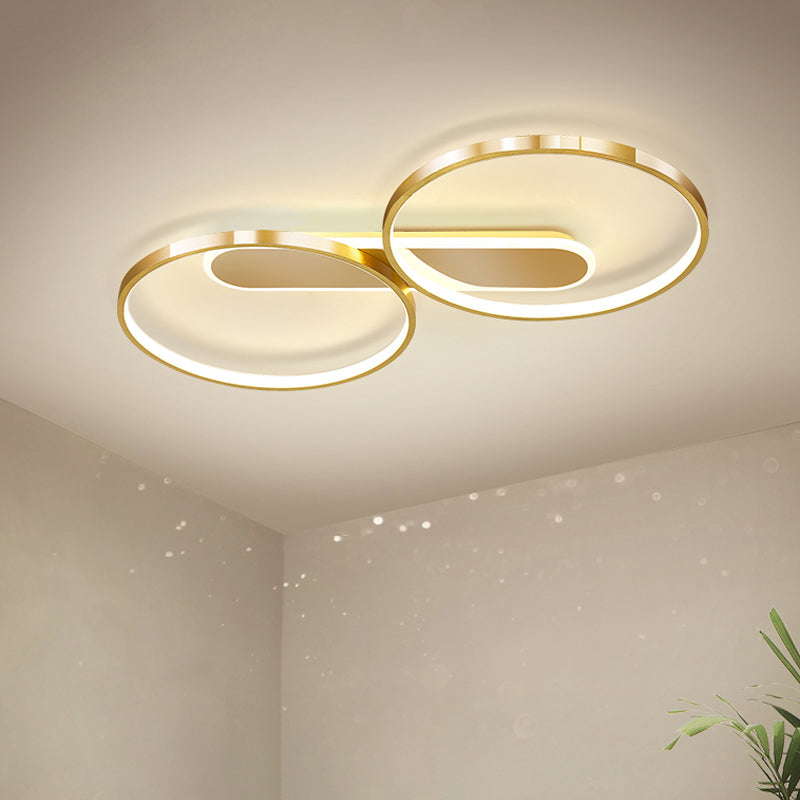 Halo-Like Ring Ceiling Mounted Fixture Modern Acrylic LED Gold Flush Mount Lighting in Warm/White Light, 22.5"/31" Long Clearhalo 'Ceiling Lights' 'Close To Ceiling Lights' 'Close to ceiling' 'Flush mount' Lighting' 291390