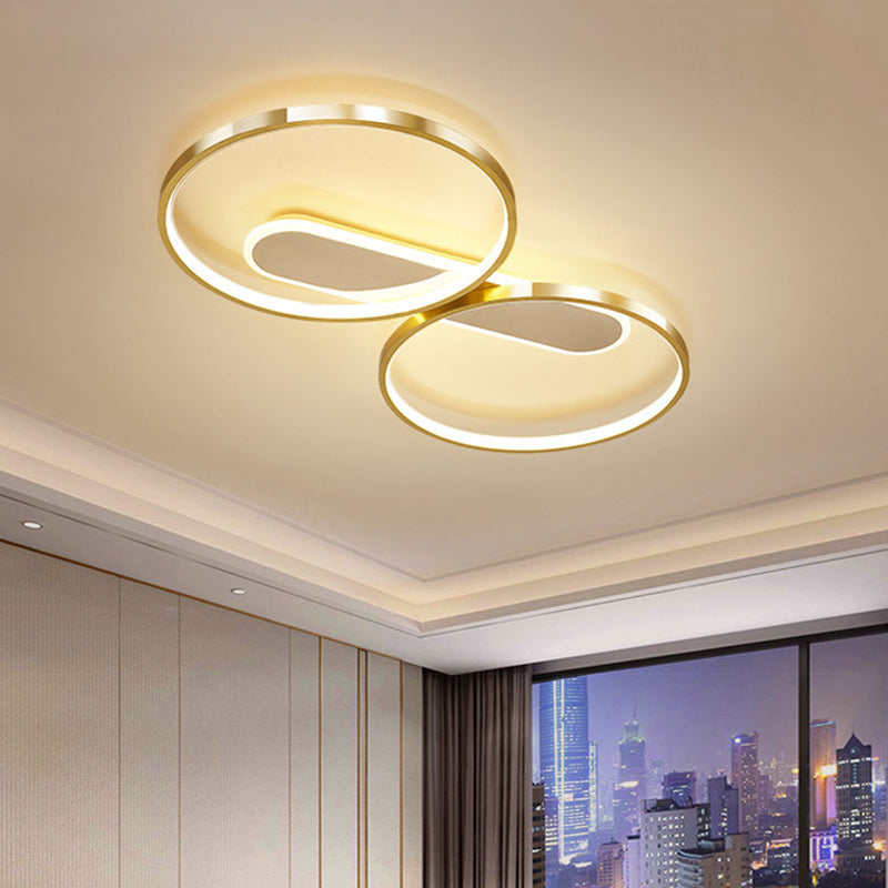 Halo-Like Ring Ceiling Mounted Fixture Modern Acrylic LED Gold Flush Mount Lighting in Warm/White Light, 22.5"/31" Long Clearhalo 'Ceiling Lights' 'Close To Ceiling Lights' 'Close to ceiling' 'Flush mount' Lighting' 291391