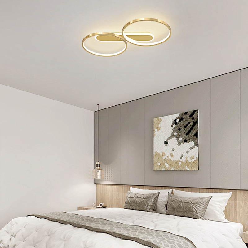 Halo-Like Ring Ceiling Mounted Fixture Modern Acrylic LED Gold Flush Mount Lighting in Warm/White Light, 22.5"/31" Long Clearhalo 'Ceiling Lights' 'Close To Ceiling Lights' 'Close to ceiling' 'Flush mount' Lighting' 291392