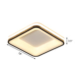 Square Frame Flush Mount Lamp Minimalist Acrylic Black LED Ceiling Light Fixture, Warm/White Light/Remote Control Stepless Dimming Clearhalo 'Ceiling Lights' 'Close To Ceiling Lights' 'Close to ceiling' 'Flush mount' Lighting' 291438