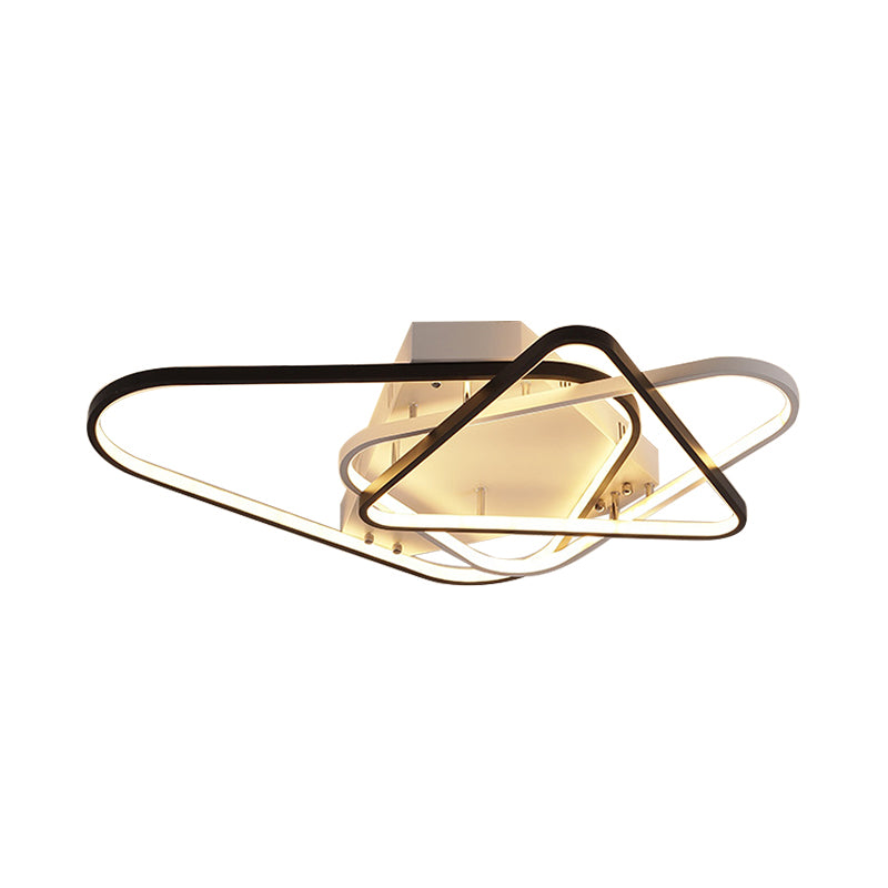 Overlapping Acrylic Ceiling Light Fixture Modern 33"/42" W LED Black and White Semi Flush Mount Lighting Clearhalo 'Ceiling Lights' 'Close To Ceiling Lights' 'Close to ceiling' 'Semi-flushmount' Lighting' 291443