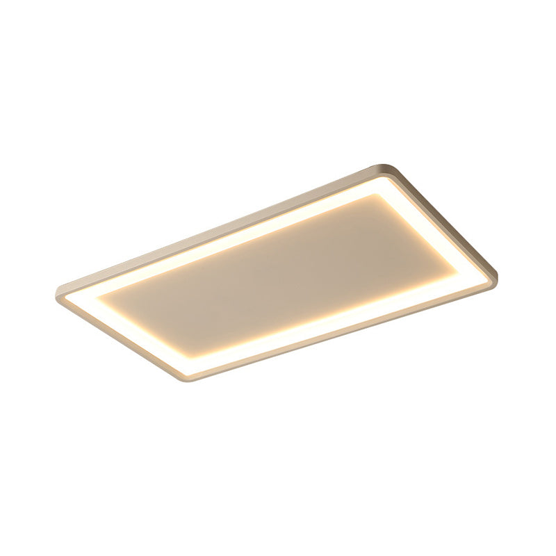 35.5"/43" W White Rectangle Ceiling Lighting Simple Frosted Acrylic Shade LED Flush Lamp in Warm/White Light/Remote Control Stepless Dimming Clearhalo 'Ceiling Lights' 'Close To Ceiling Lights' 'Close to ceiling' 'Flush mount' Lighting' 291532