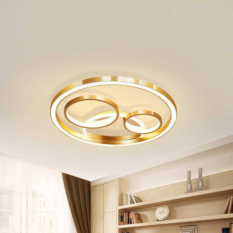 18"/23.5" W Round Acrylic Ceiling Mounted Fixture Modern LED Gold Flush Mount Spotlight Gold Clearhalo 'Ceiling Lights' 'Close To Ceiling Lights' 'Close to ceiling' 'Flush mount' Lighting' 291536