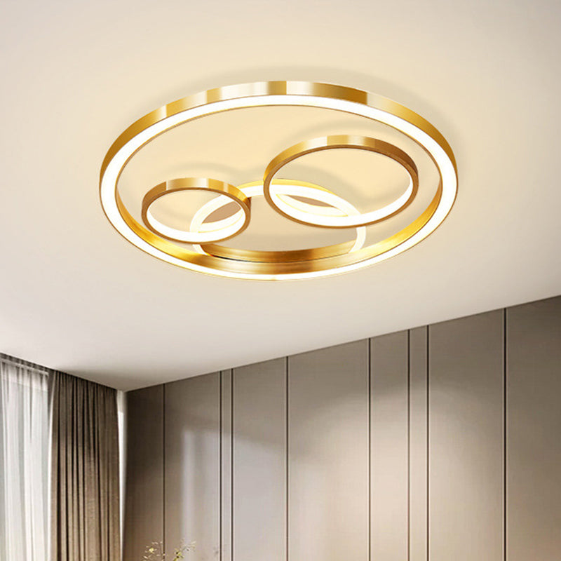 18"/23.5" W Round Acrylic Ceiling Mounted Fixture Modern LED Gold Flush Mount Spotlight Clearhalo 'Ceiling Lights' 'Close To Ceiling Lights' 'Close to ceiling' 'Flush mount' Lighting' 291537