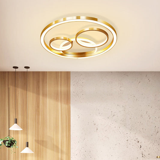 18"/23.5" W Round Acrylic Ceiling Mounted Fixture Modern LED Gold Flush Mount Spotlight Clearhalo 'Ceiling Lights' 'Close To Ceiling Lights' 'Close to ceiling' 'Flush mount' Lighting' 291539