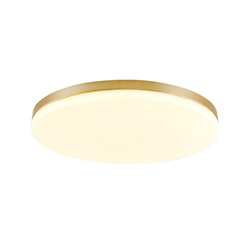 Acrylic Circle Ceiling Mount Minimalist 15"/19" W LED Gold Flushmount Ceiling Lamp for Living Room Clearhalo 'Ceiling Lights' 'Close To Ceiling Lights' 'Close to ceiling' 'Flush mount' Lighting' 291558