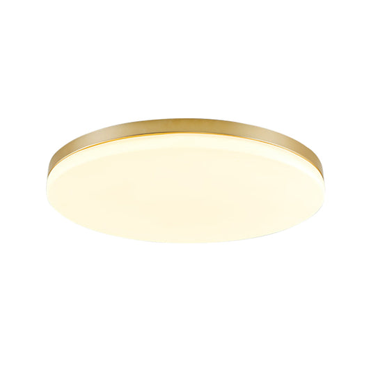 Acrylic Circle Ceiling Mount Minimalist 15"/19" W LED Gold Flushmount Ceiling Lamp for Living Room Clearhalo 'Ceiling Lights' 'Close To Ceiling Lights' 'Close to ceiling' 'Flush mount' Lighting' 291558