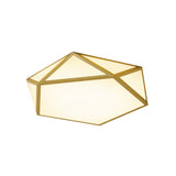 16.5"/20.5" Wide Gold Pentagon Ceiling Light Nordic LED Acrylic Flush Mount Lamp for Bedroom Clearhalo 'Ceiling Lights' 'Close To Ceiling Lights' 'Close to ceiling' 'Flush mount' Lighting' 291565