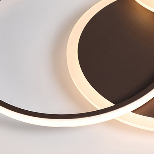 3-Round Bedroom Ceiling Light Ultra Thin Acrylic LED Modern Flushmount Lighting in Coffee, 19.5"/22.5" W Clearhalo 'Ceiling Lights' 'Close To Ceiling Lights' 'Close to ceiling' 'Flush mount' Lighting' 291582