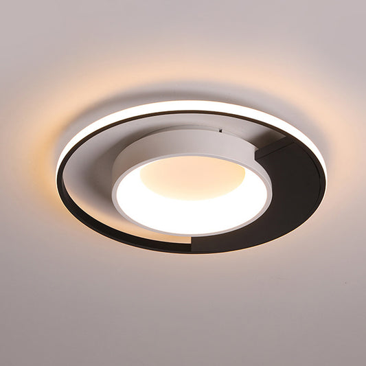 Circular Acrylic Ceiling Mounted Fixture Modern LED Black and White Flush Mount Spotlight in Warm/White Light Clearhalo 'Ceiling Lights' 'Close To Ceiling Lights' 'Close to ceiling' 'Flush mount' Lighting' 291611