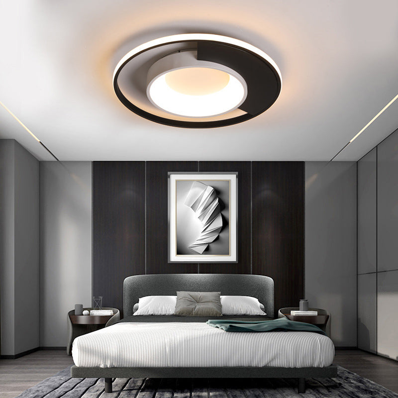 Circular Acrylic Ceiling Mounted Fixture Modern LED Black and White Flush Mount Spotlight in Warm/White Light Clearhalo 'Ceiling Lights' 'Close To Ceiling Lights' 'Close to ceiling' 'Flush mount' Lighting' 291613
