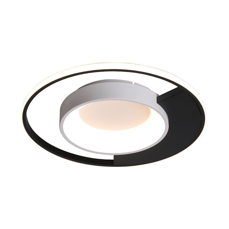 Circular Acrylic Ceiling Mounted Fixture Modern LED Black and White Flush Mount Spotlight in Warm/White Light Clearhalo 'Ceiling Lights' 'Close To Ceiling Lights' 'Close to ceiling' 'Flush mount' Lighting' 291614