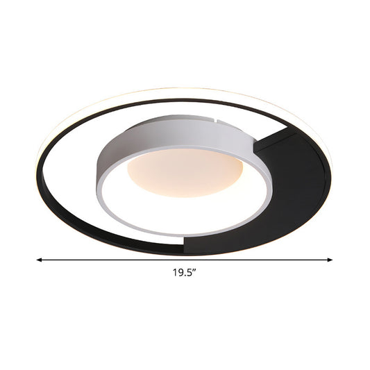 Circular Acrylic Ceiling Mounted Fixture Modern LED Black and White Flush Mount Spotlight in Warm/White Light Clearhalo 'Ceiling Lights' 'Close To Ceiling Lights' 'Close to ceiling' 'Flush mount' Lighting' 291615