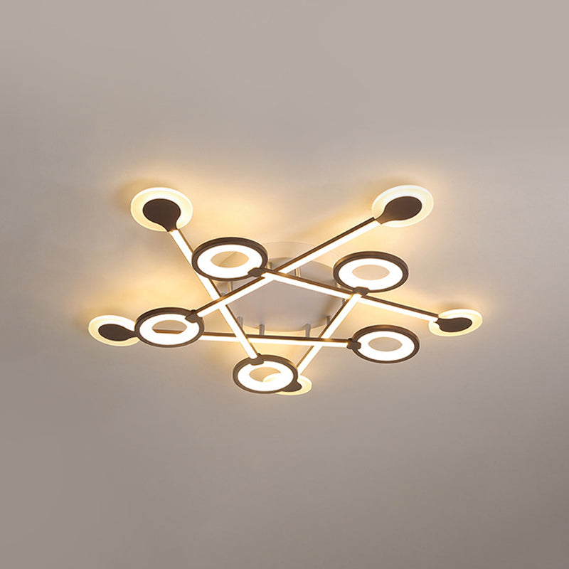 31.5"/39" W Crossed Ceiling Lighting Modern Stylish Acrylic LED Black Flush Lamp in Warm/White Light Black 39" Clearhalo 'Ceiling Lights' 'Close To Ceiling Lights' 'Close to ceiling' 'Flush mount' Lighting' 291650