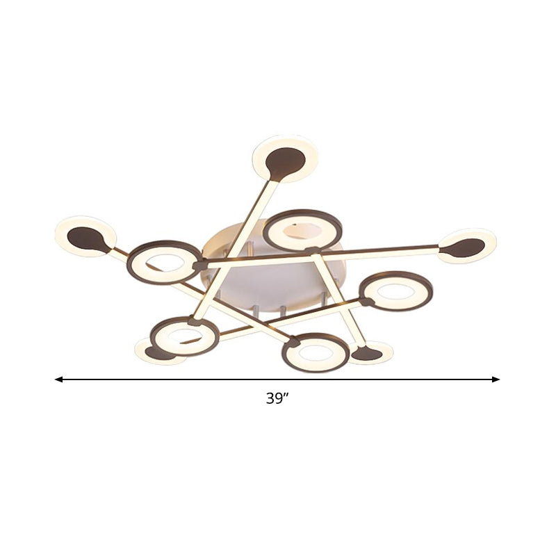 31.5"/39" W Crossed Ceiling Lighting Modern Stylish Acrylic LED Black Flush Lamp in Warm/White Light Clearhalo 'Ceiling Lights' 'Close To Ceiling Lights' 'Close to ceiling' 'Flush mount' Lighting' 291653