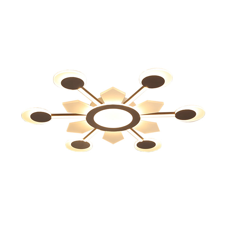 25"/31.5" W Coffee Floral Flush Ceiling Light Modernist LED Super Thin Acrylic Flushmount in Warm/White Light Clearhalo 'Ceiling Lights' 'Close To Ceiling Lights' 'Close to ceiling' 'Flush mount' Lighting' 291662