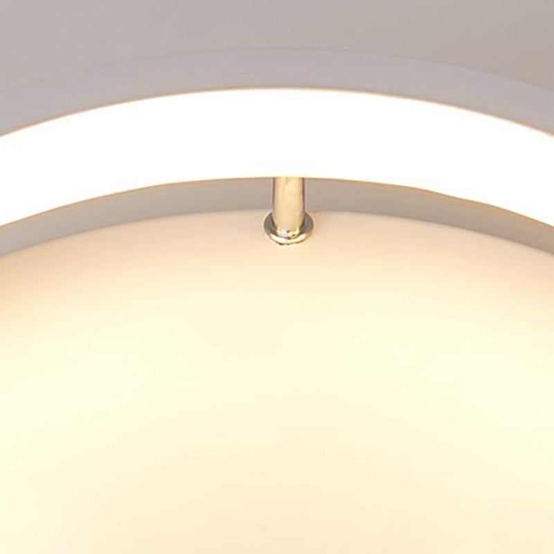 Mini LED Foyer Flush Mount Lamp Simple Style White Round Metal Ceiling Lighting in Warm/White Light Clearhalo 'Ceiling Lights' 'Close To Ceiling Lights' 'Close to ceiling' 'Flush mount' Lighting' 291746