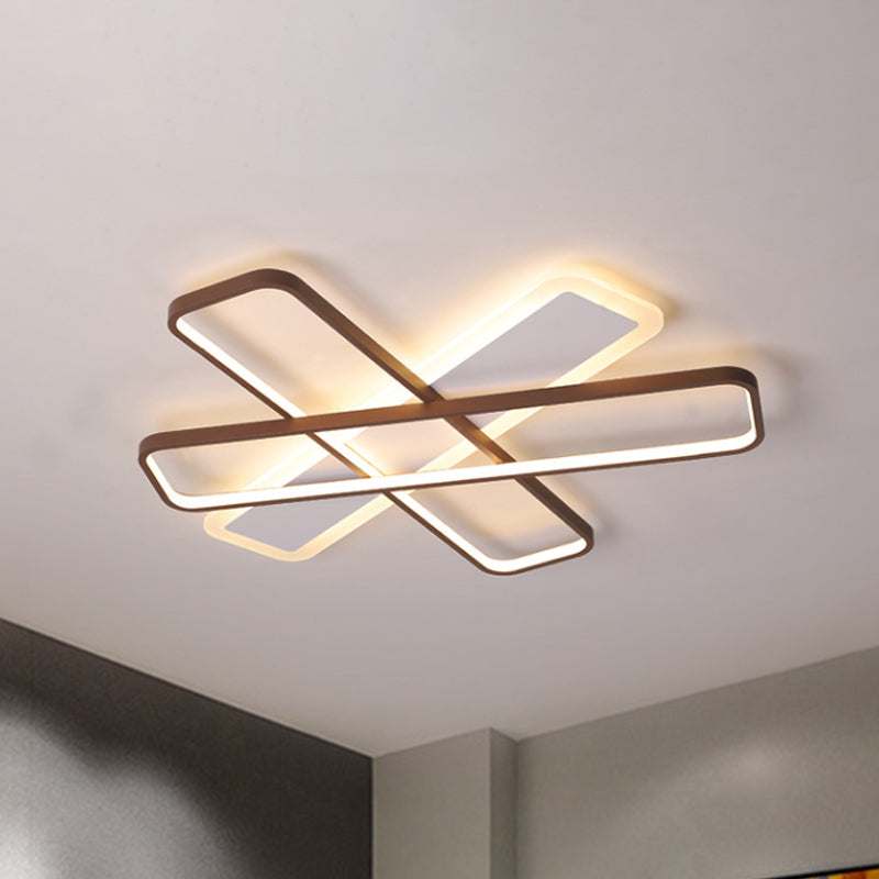 Coffee Overlapped Ceiling Flush Lamp 23.5"/39" W Contemporary LED Super Thin Acrylic Flushmount in Warm/White Light Clearhalo 'Ceiling Lights' 'Close To Ceiling Lights' 'Close to ceiling' 'Flush mount' Lighting' 291759