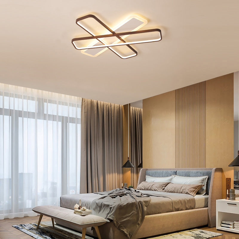 Coffee Overlapped Ceiling Flush Lamp 23.5"/39" W Contemporary LED Super Thin Acrylic Flushmount in Warm/White Light Clearhalo 'Ceiling Lights' 'Close To Ceiling Lights' 'Close to ceiling' 'Flush mount' Lighting' 291760