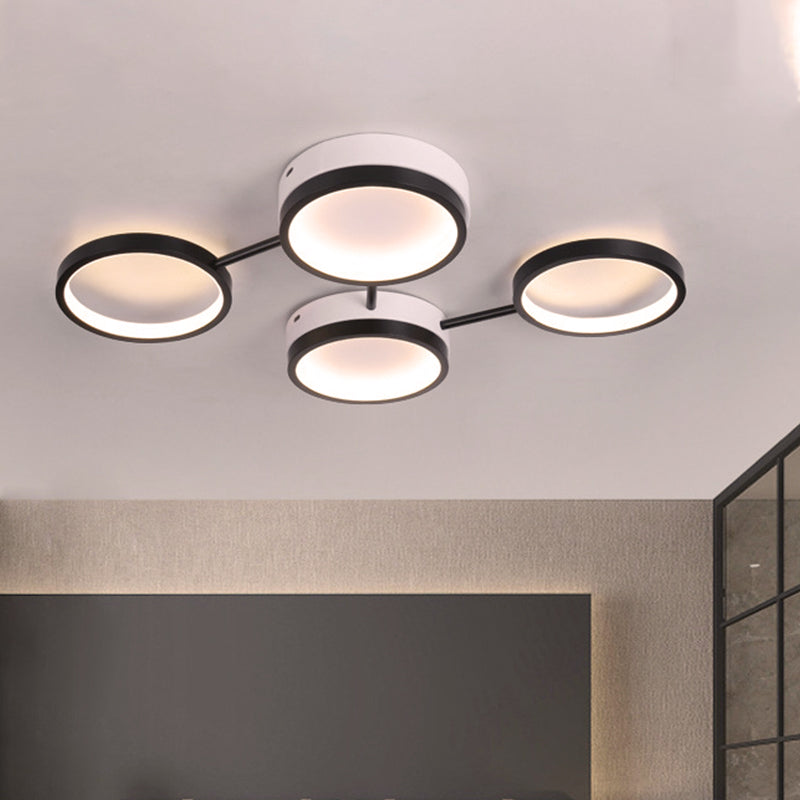 Black Molecular LED Flush Light Nordic Acrylic 4/5 Light Living Room Ceiling Lamp in Warm/White Light Clearhalo 'Ceiling Lights' 'Close To Ceiling Lights' 'Close to ceiling' 'Flush mount' Lighting' 291765