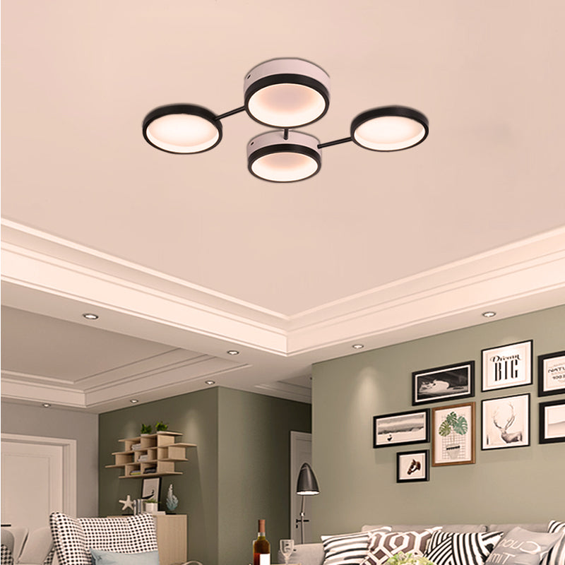 Black Molecular LED Flush Light Nordic Acrylic 4/5 Light Living Room Ceiling Lamp in Warm/White Light Clearhalo 'Ceiling Lights' 'Close To Ceiling Lights' 'Close to ceiling' 'Flush mount' Lighting' 291766