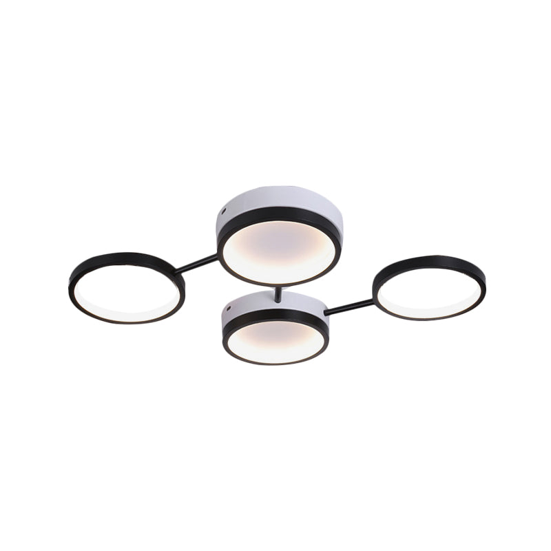 Black Molecular LED Flush Light Nordic Acrylic 4/5 Light Living Room Ceiling Lamp in Warm/White Light Clearhalo 'Ceiling Lights' 'Close To Ceiling Lights' 'Close to ceiling' 'Flush mount' Lighting' 291767