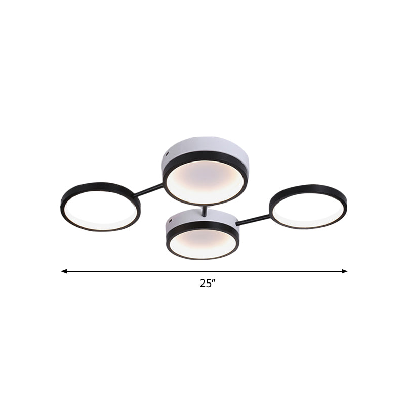 Black Molecular LED Flush Light Nordic Acrylic 4/5 Light Living Room Ceiling Lamp in Warm/White Light Clearhalo 'Ceiling Lights' 'Close To Ceiling Lights' 'Close to ceiling' 'Flush mount' Lighting' 291768