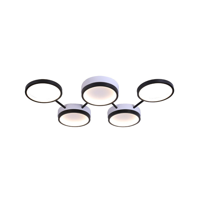 Black Molecular LED Flush Light Nordic Acrylic 4/5 Light Living Room Ceiling Lamp in Warm/White Light Clearhalo 'Ceiling Lights' 'Close To Ceiling Lights' 'Close to ceiling' 'Flush mount' Lighting' 291773