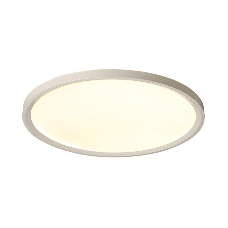 Minimalist White Disc Flush Light 16"/19.5"/23.5" Dia Super Thin Acrylic LED Ceiling Lamp in Warm/White Light/Remote Control Stepless Dimming Clearhalo 'Ceiling Lights' 'Close To Ceiling Lights' 'Close to ceiling' 'Flush mount' Lighting' 291835